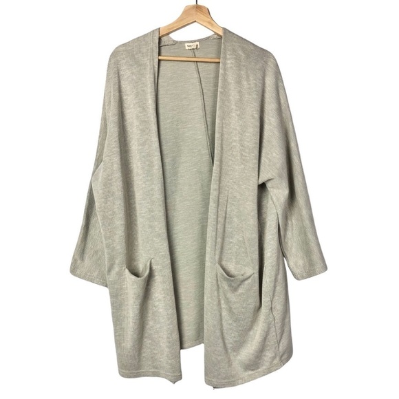 Anthropologie DONNI One Size Ribbed Cardigan Sweater Coat with Pockets OSFA - Picture 3 of 8